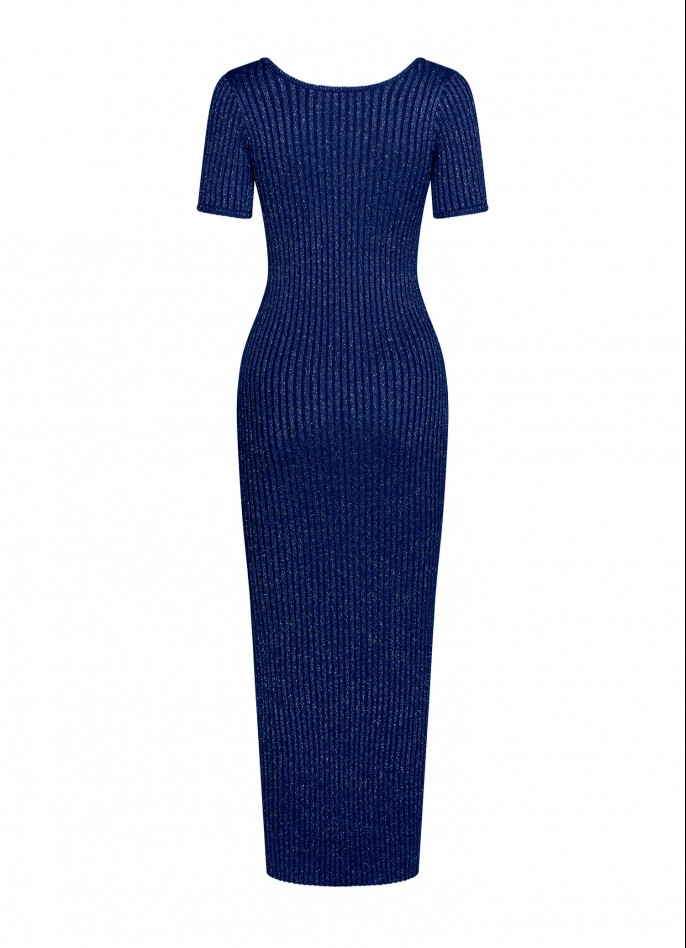 knee length dresses for ladies Aisha Short Sleeve Knit Midi Dress