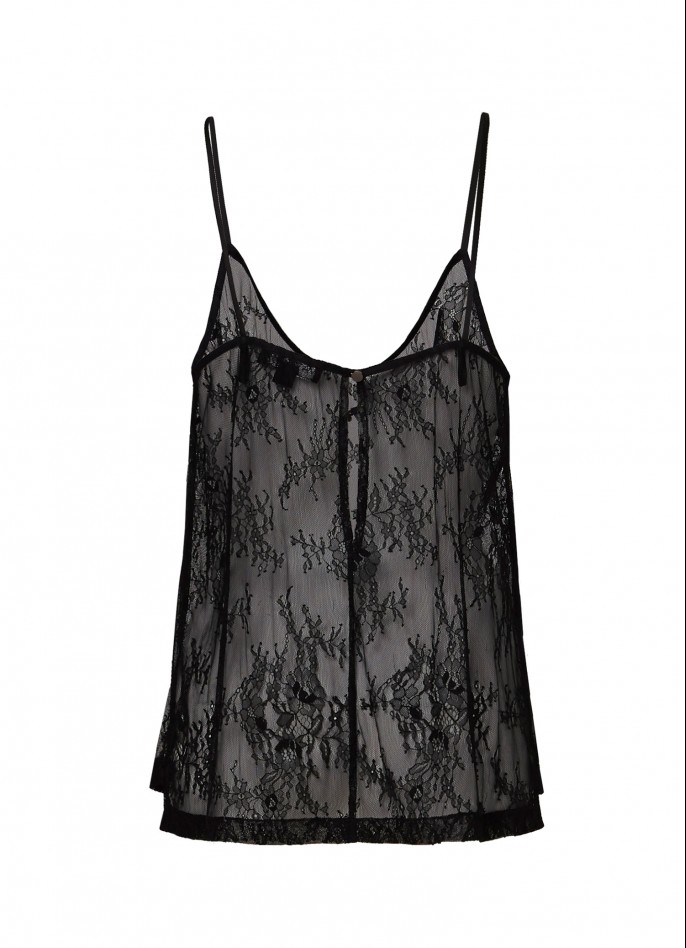 BLACK LACE TOP (WITH LINING)