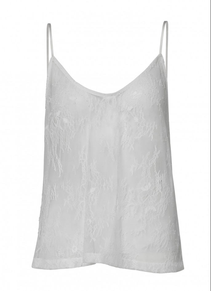 WHITE LACE TOP (WITH LINING)