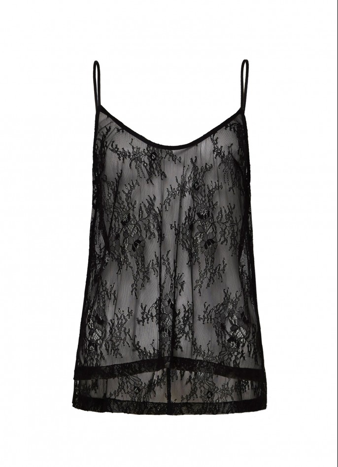 BLACK LACE TOP (WITH LINING)