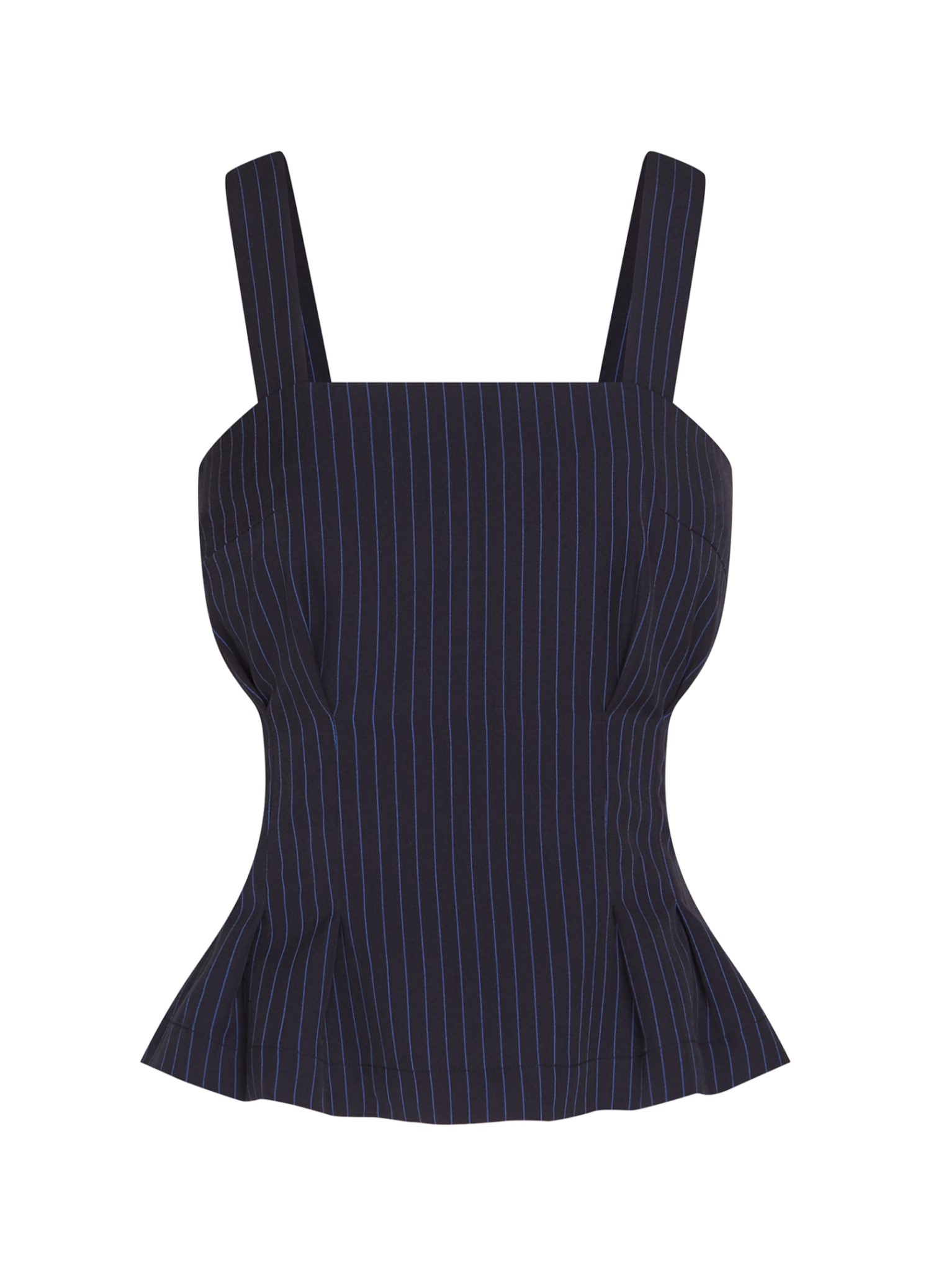 BLACK / BLUE PINSTRIPE TOP